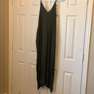 Long army green dress